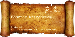 Pásztor Krizosztom névjegykártya
